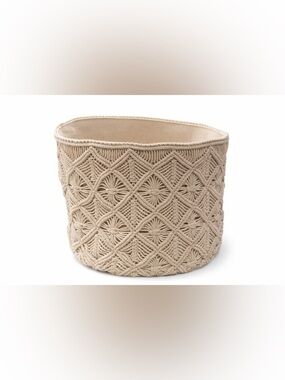 Urban Outfitters boho macrame storage basket cotton neutral decor